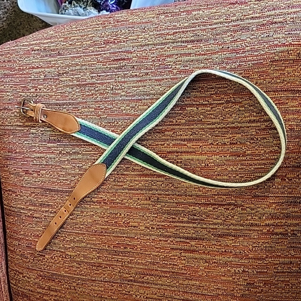 Vtg leather and woven belt size 34